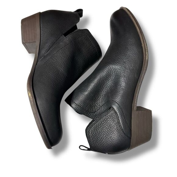Lucky Brand Bollo Black Leather Ankle Booties Women’s Size 7.5 - Picture 7 of 9